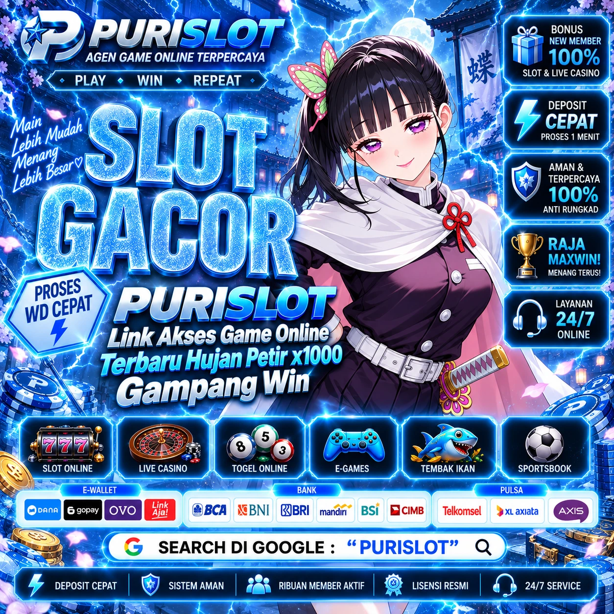 PURISLOT : Link Akses Game Online Terbaru Hujan Petir x1000 Gampang Win
